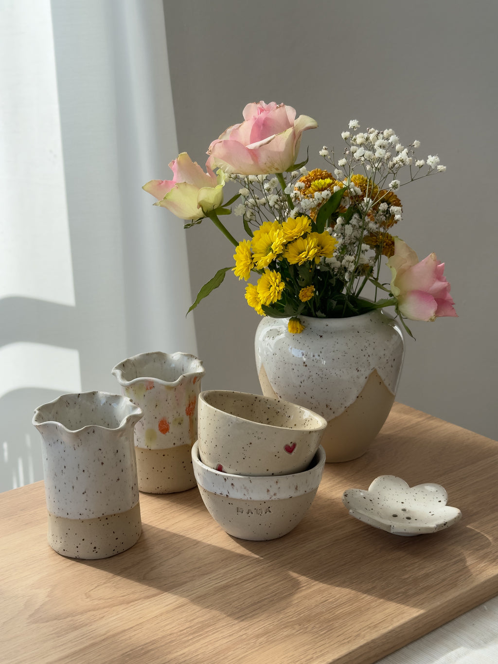 Vase Welle Weiß