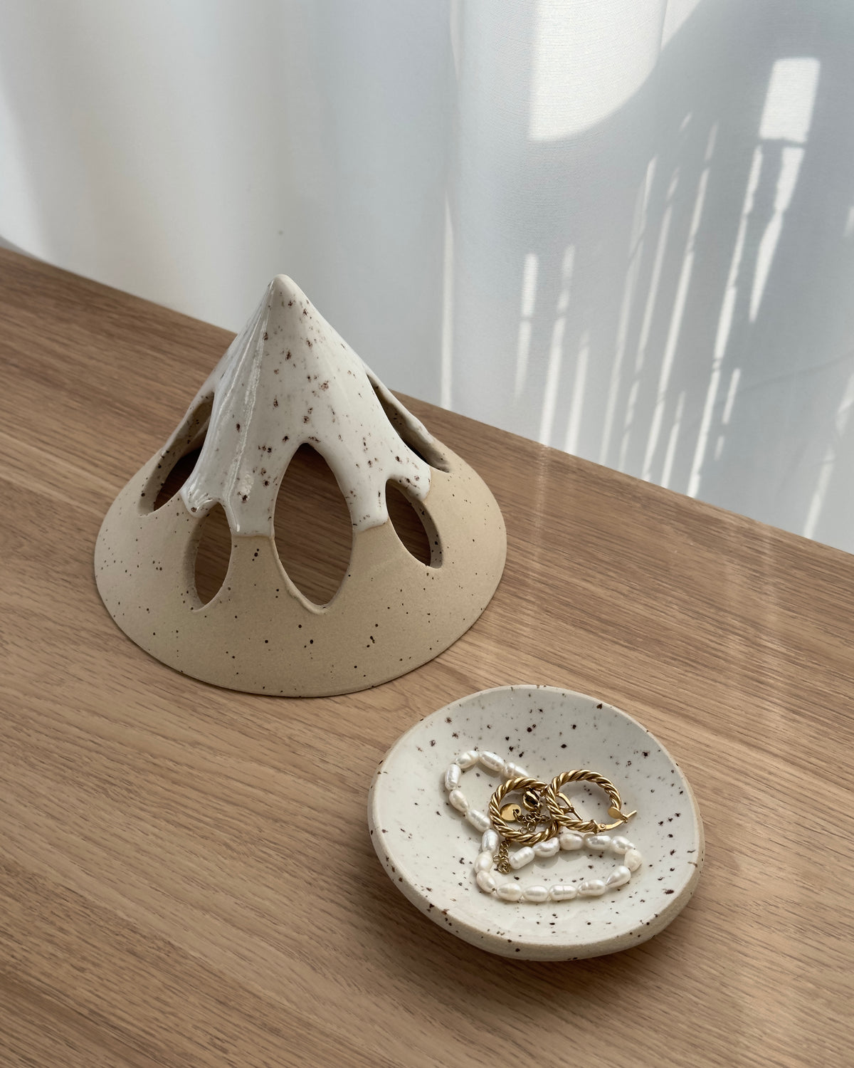 Schmuck Schale Weiß Rund