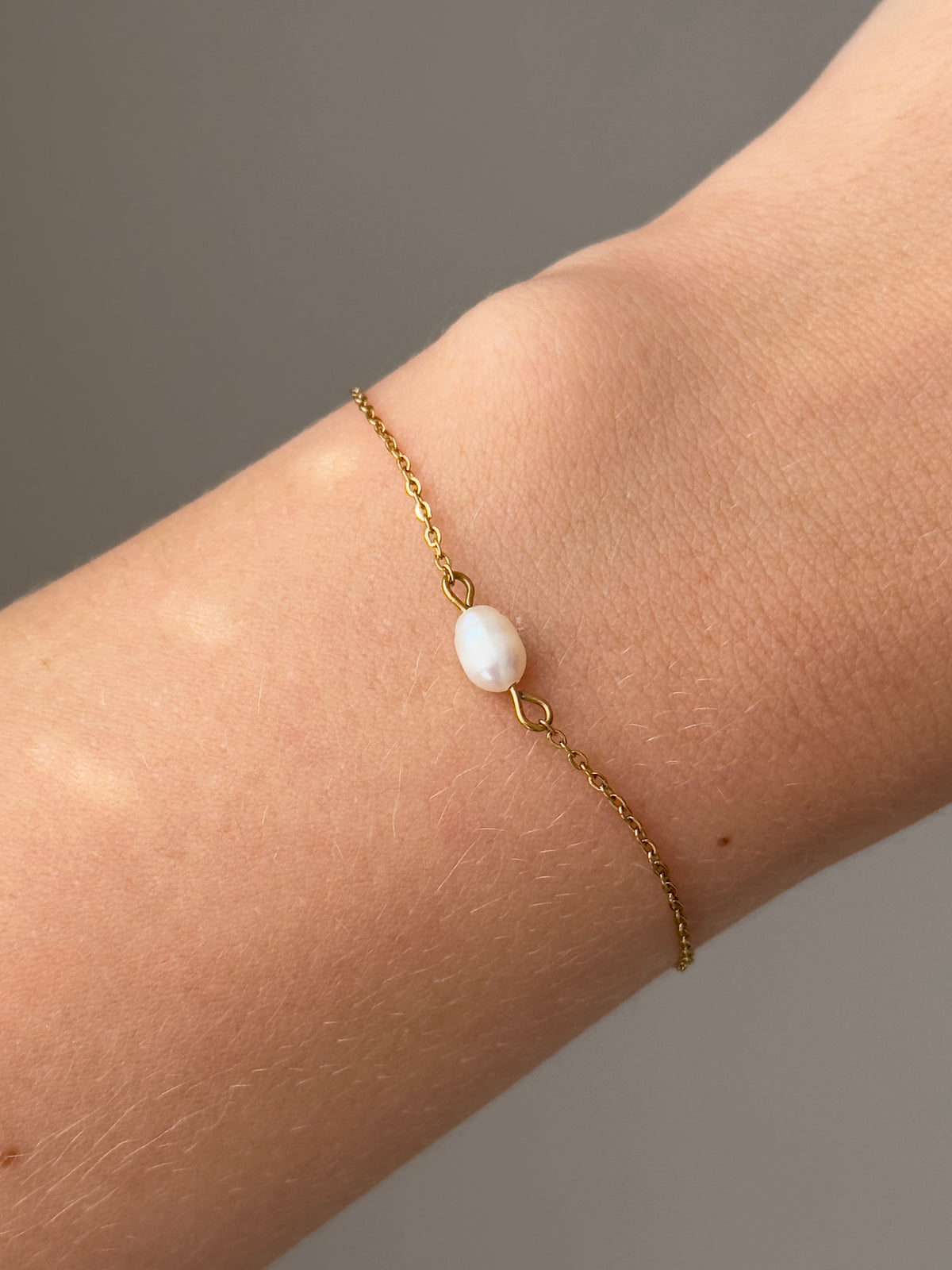 Süßwasserperle Armband Gold