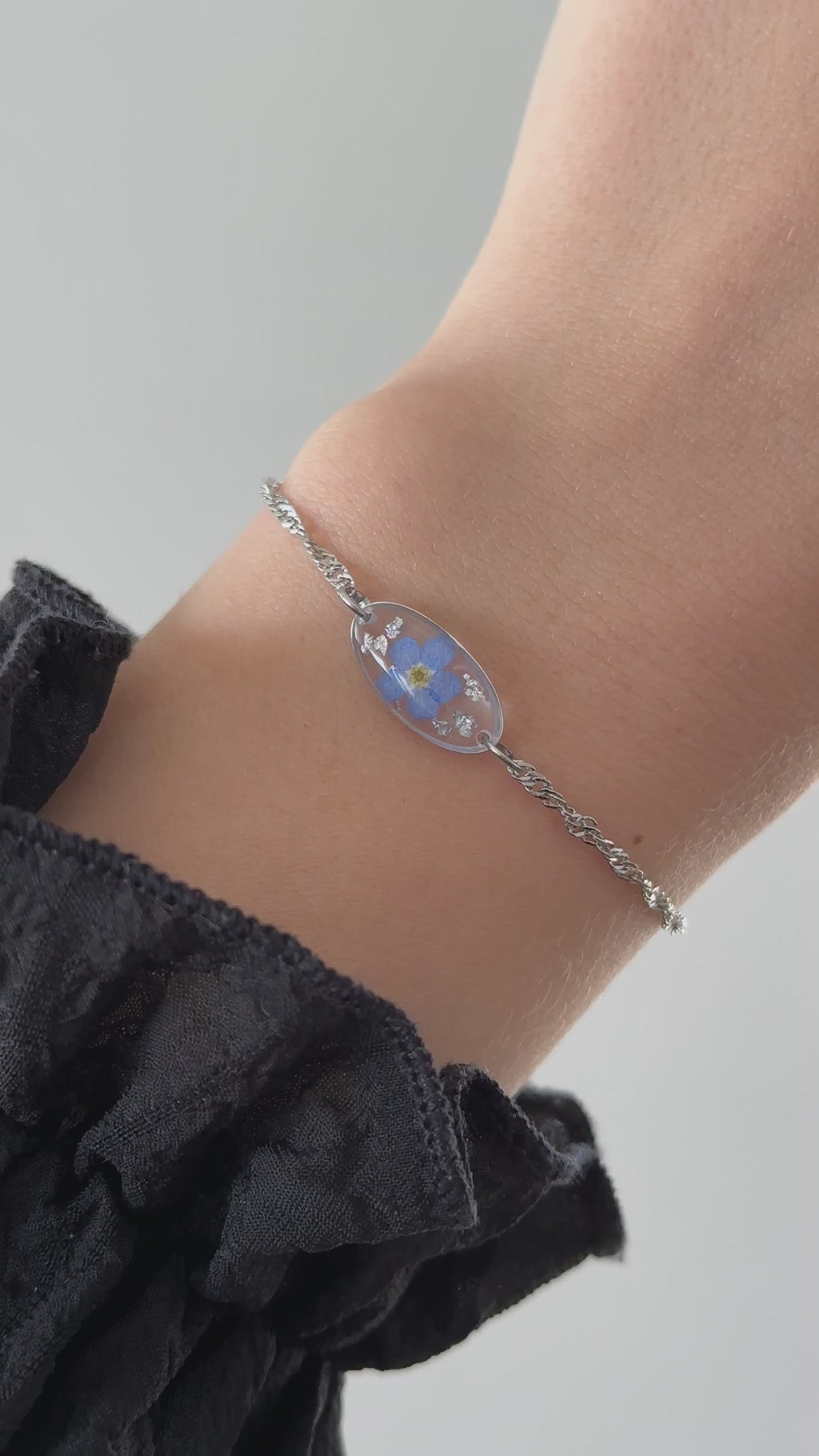 Vergissmeinnicht Armband „Kitty mit Silberstaub“