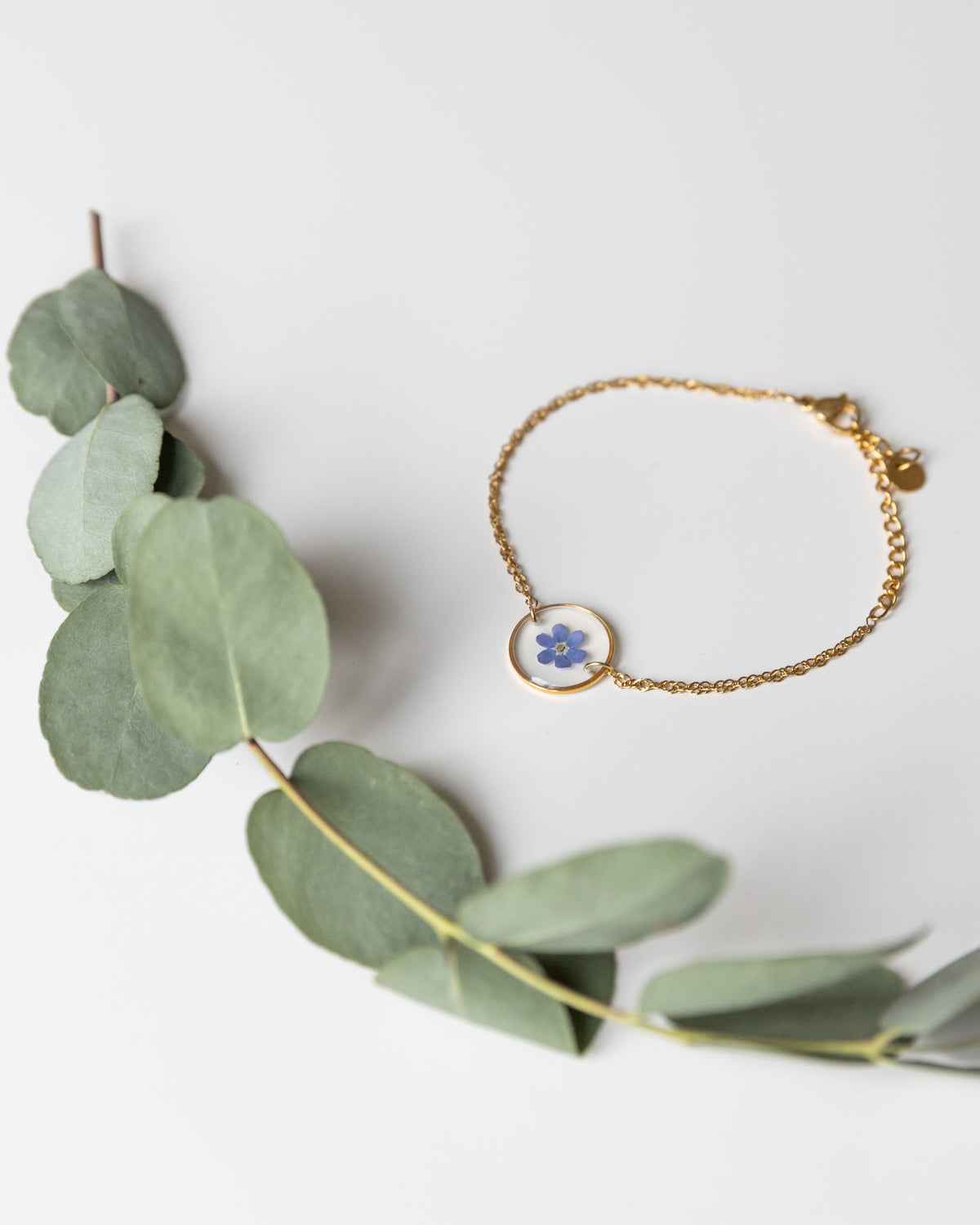 Armband "Pia" mit Vergissmeinnicht, Gold
