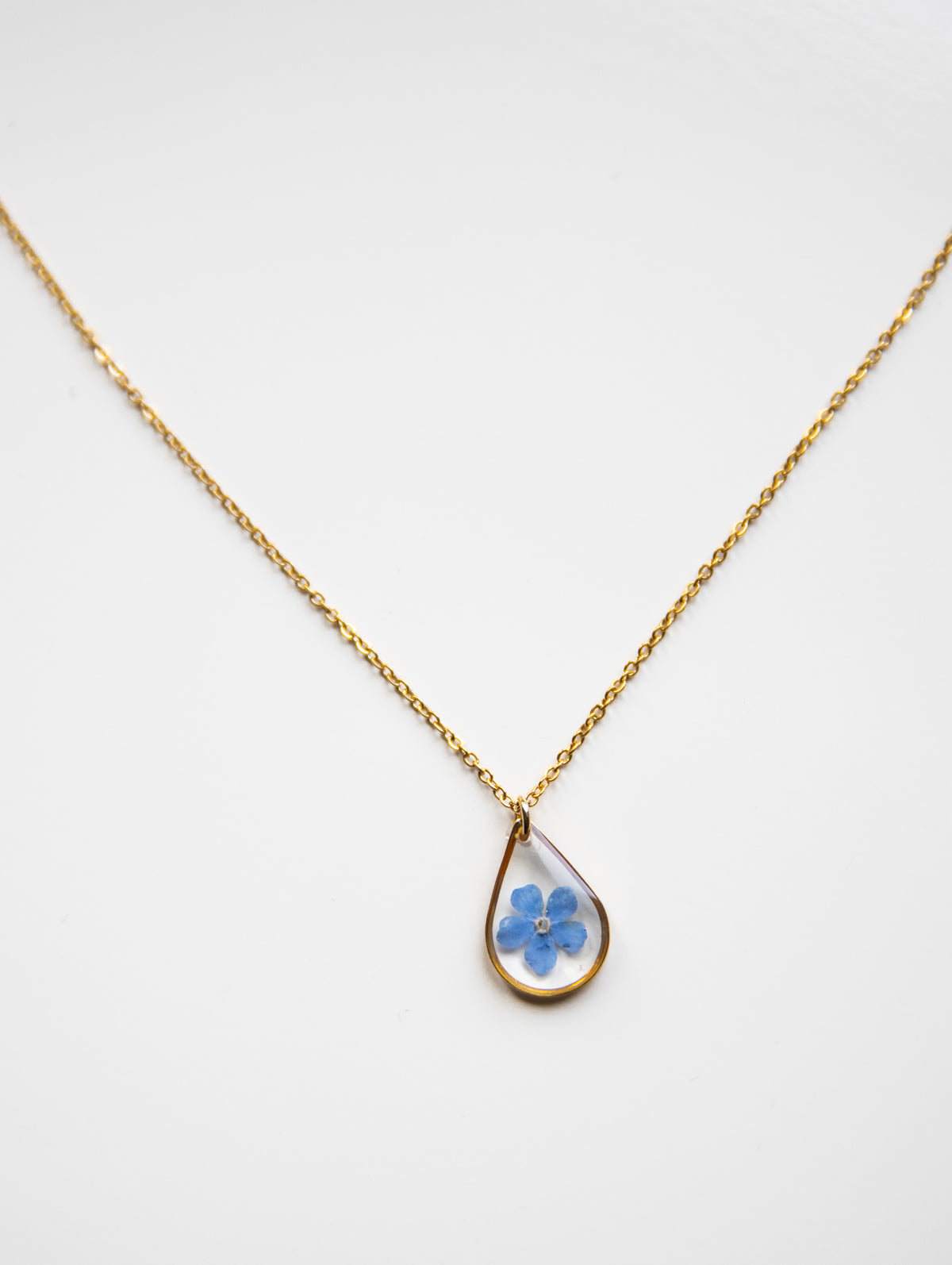 Kette "Kitty" mit Vergissmeinnicht, Gold