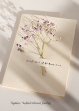 Lade das Bild in den Galerie-Viewer, Geschenkkarte mit echten Blüten + Personalisierung
