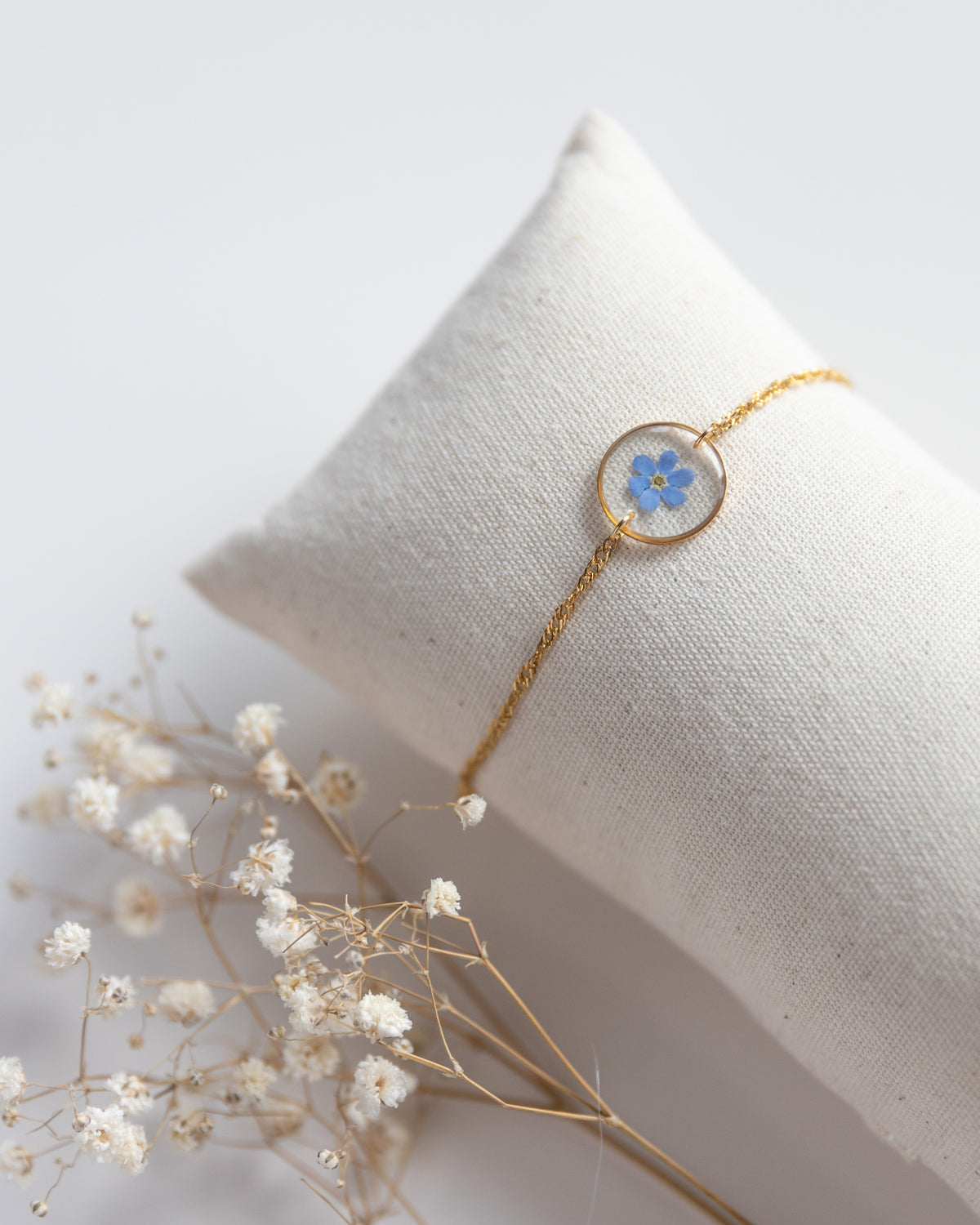 Armband "Pia" mit Vergissmeinnicht, Gold