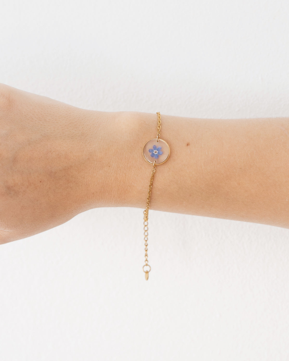 Armband "Pia" mit Vergissmeinnicht, Gold