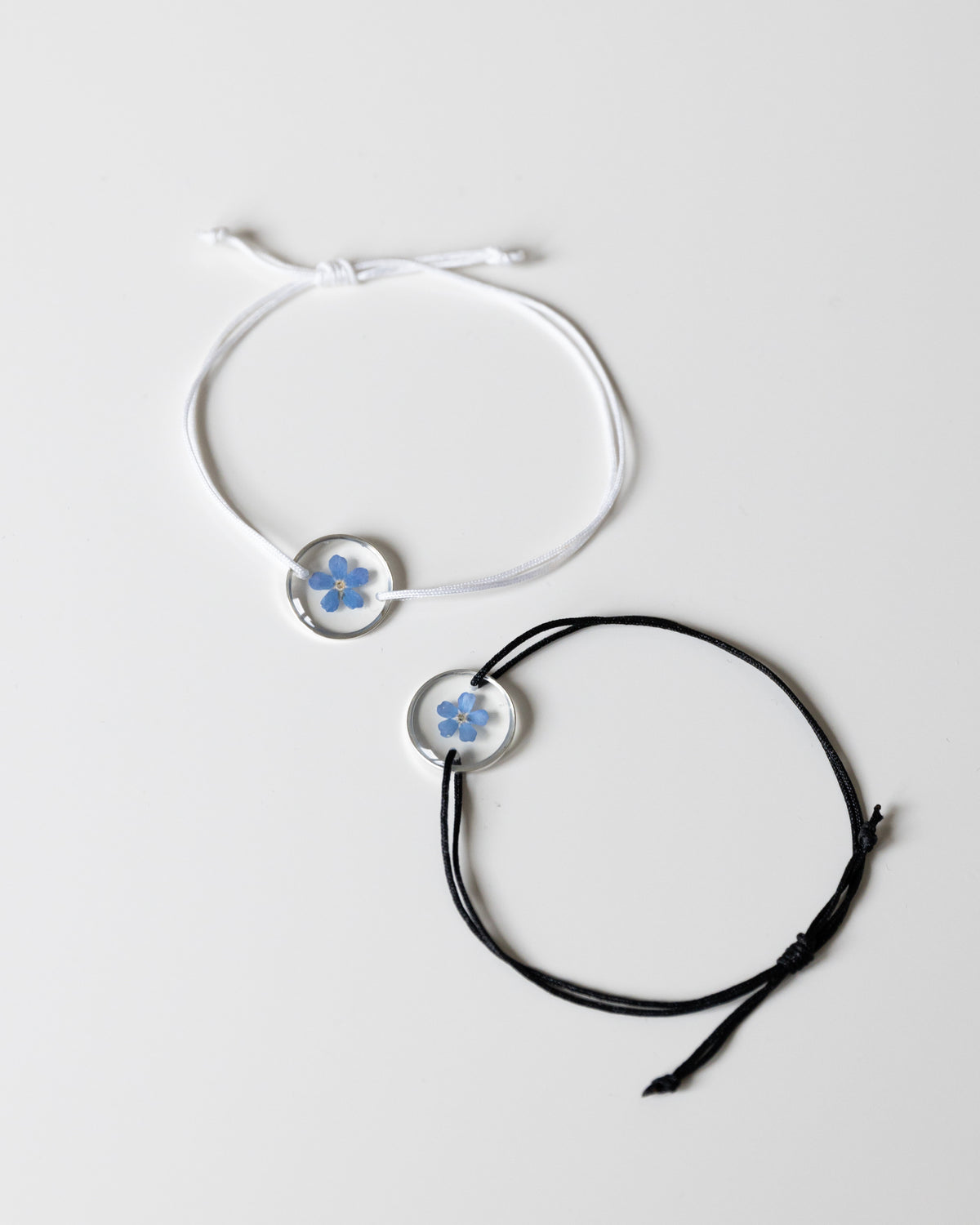 Stoff Armband “Pia” mit Vergissmeinnicht