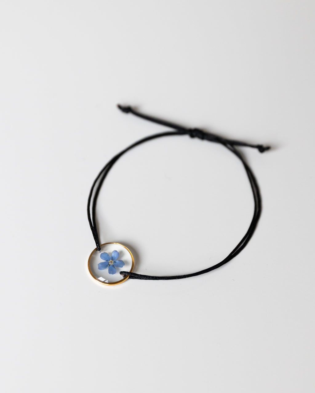 Stoff Armband “Pia” mit Vergissmeinnicht