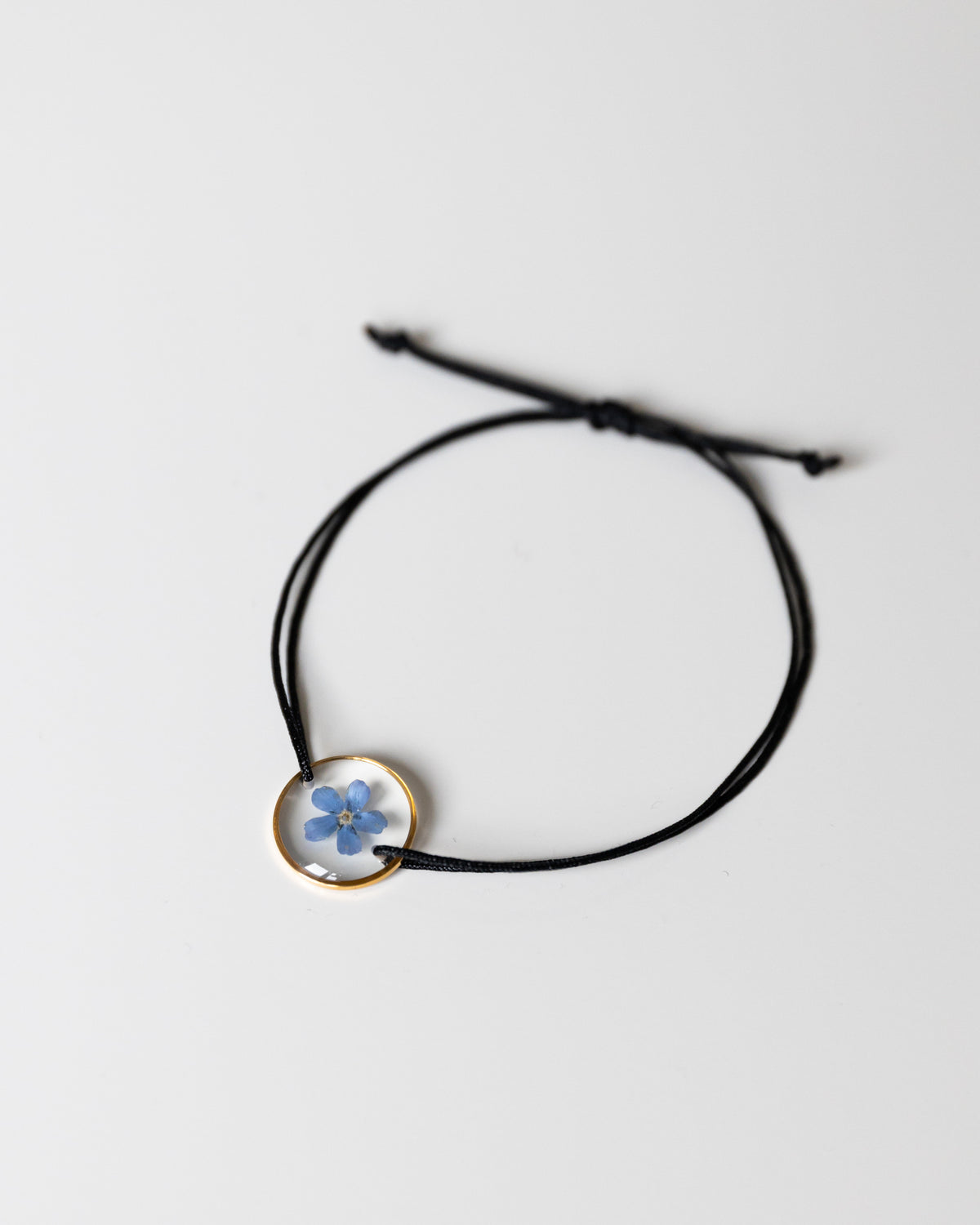 Stoff Armband “Pia” mit Vergissmeinnicht