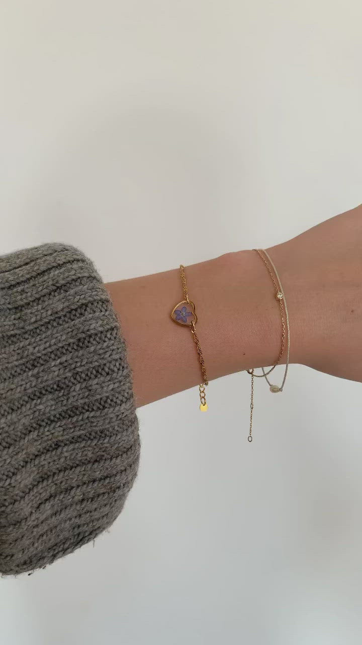 Armband „Pia Herz“ Edelstahl Gold
