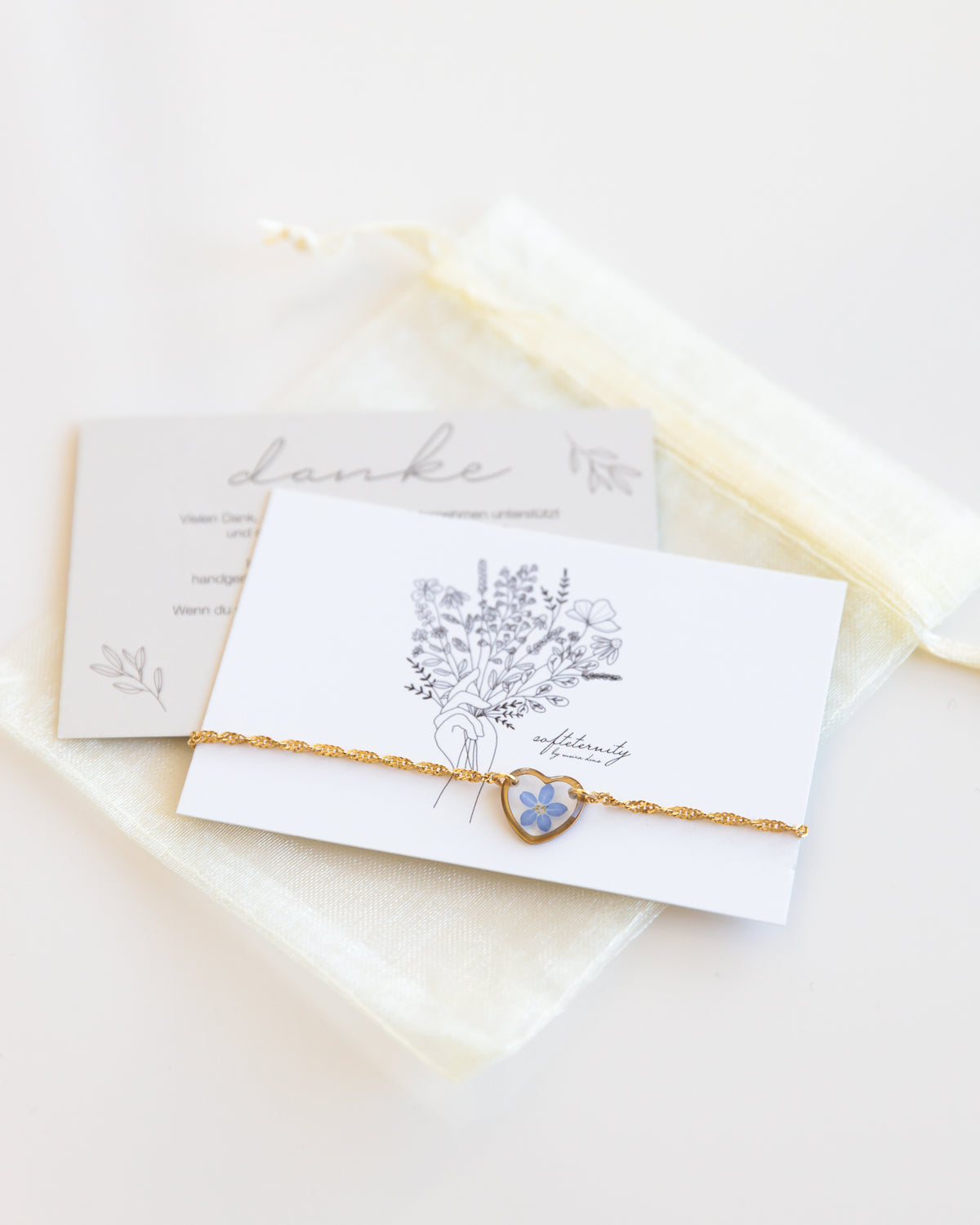 Armband „Pia Herz“ Edelstahl Gold