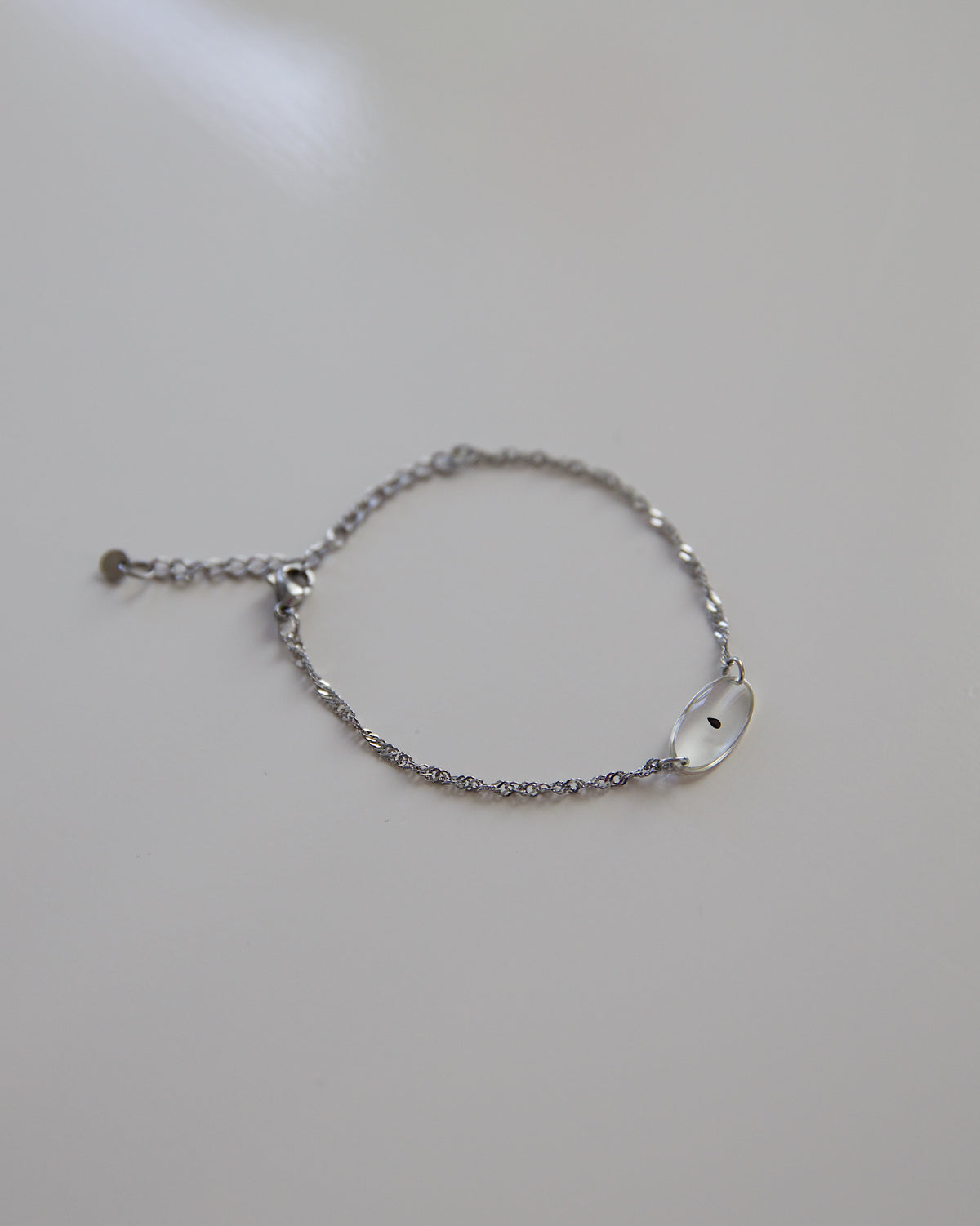Armband “Sternenkind Oval” mit echtem Vergissmeinnicht, Silber