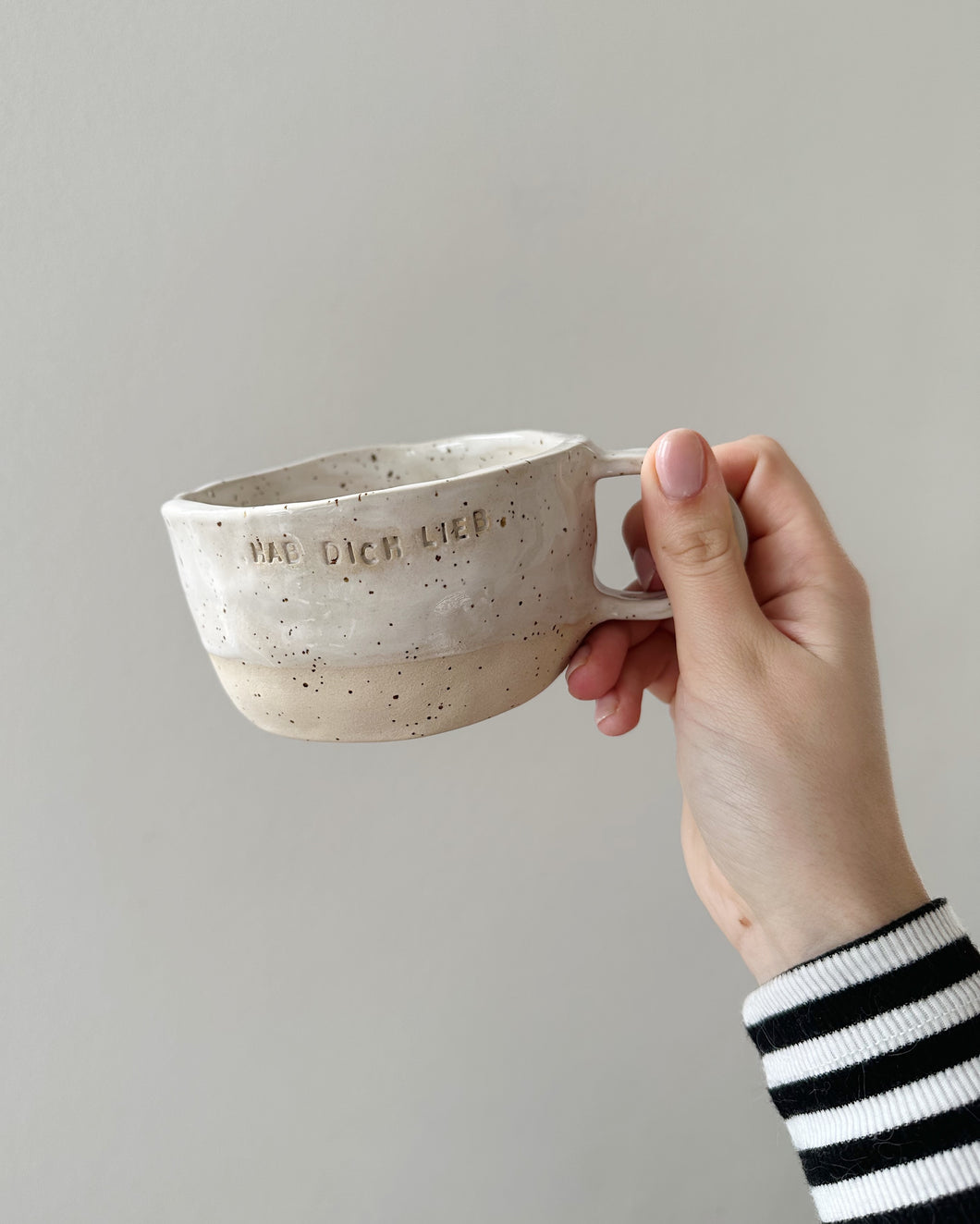 Keramik Tasse „Hab dich lieb“ Größe M
