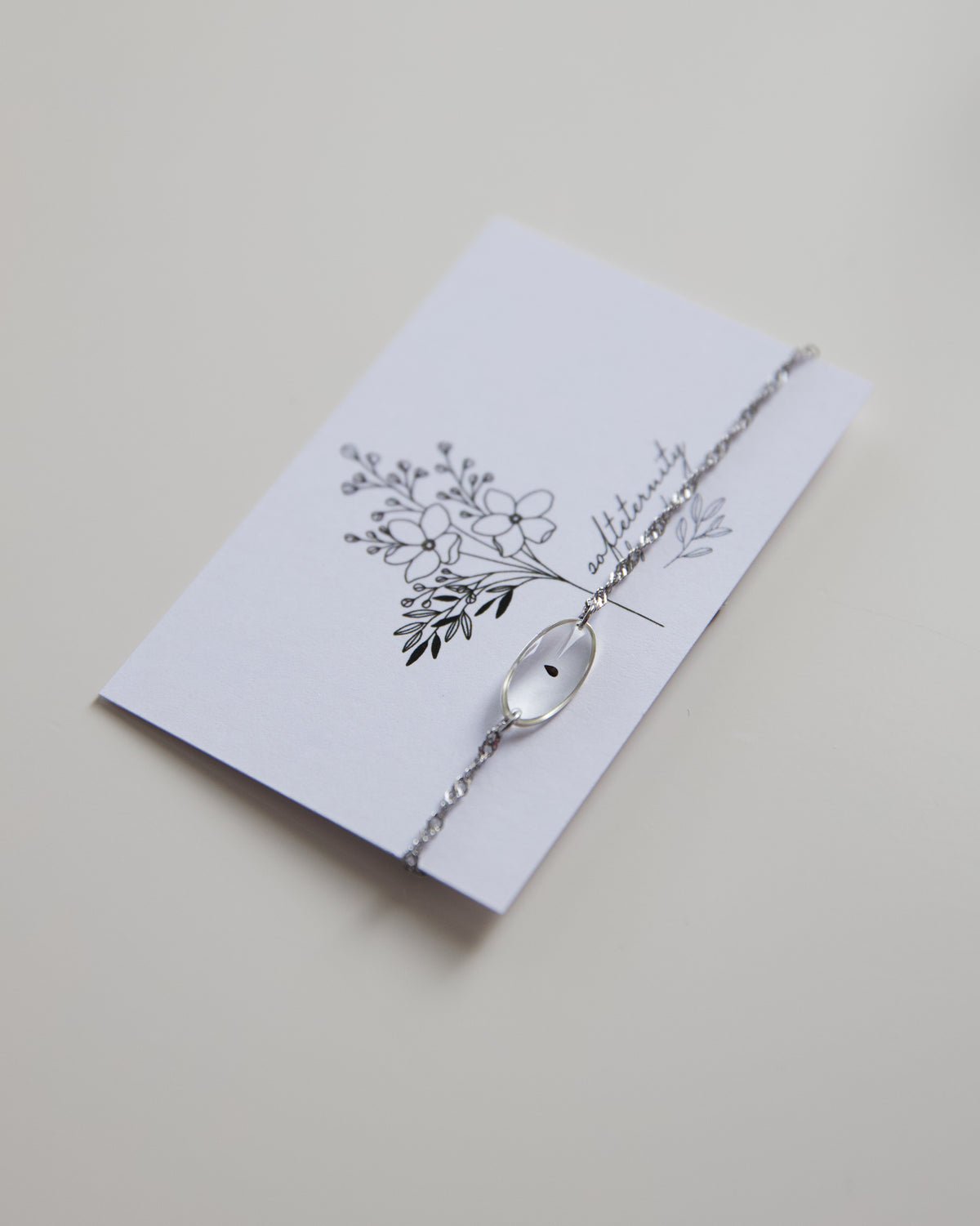 Armband “Sternenkind Oval” mit echtem Vergissmeinnicht, Silber